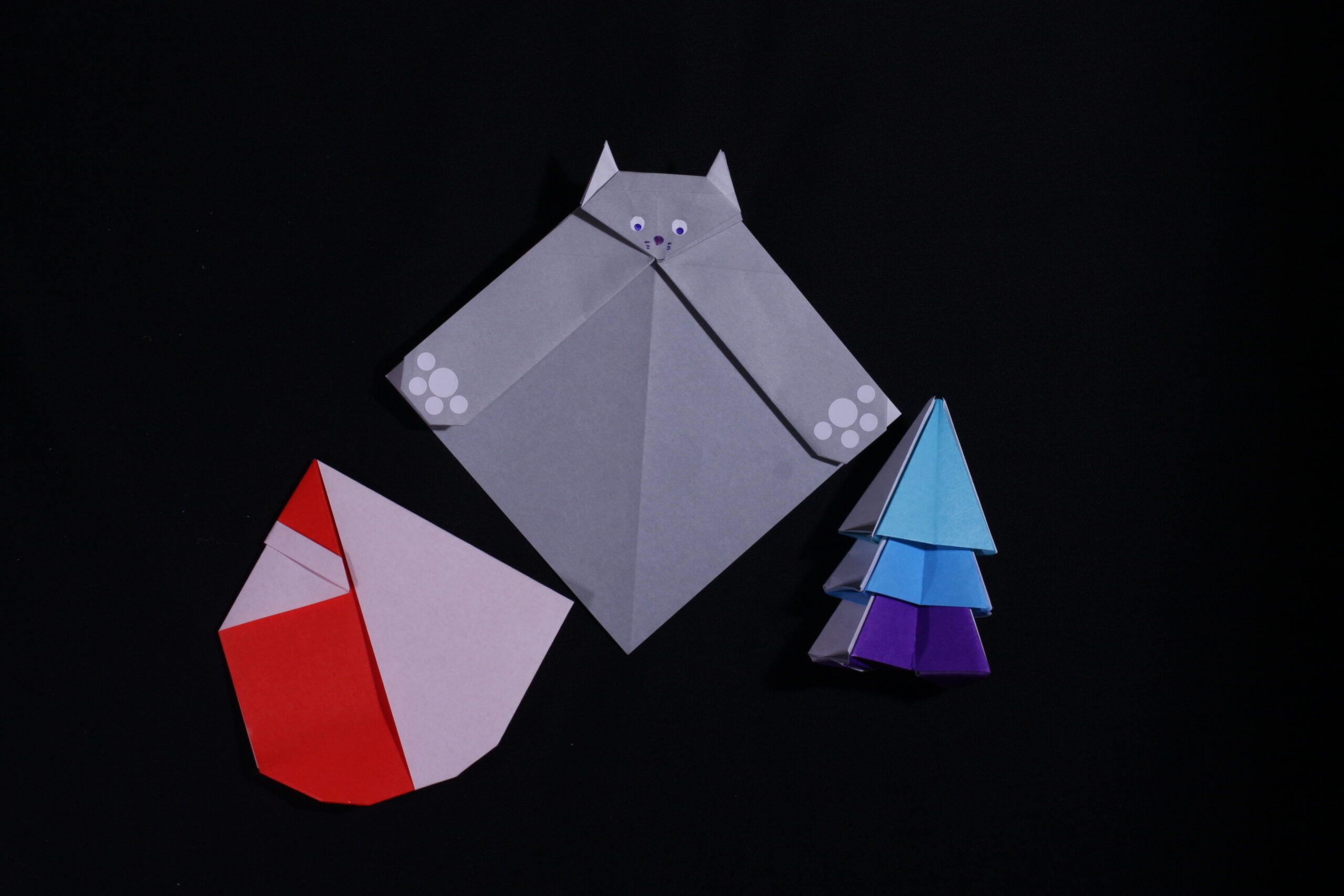 サンタ　ねこクリップ　クリスマスツリー